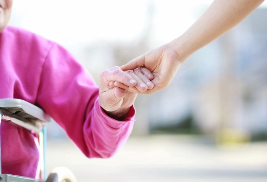 holding hands