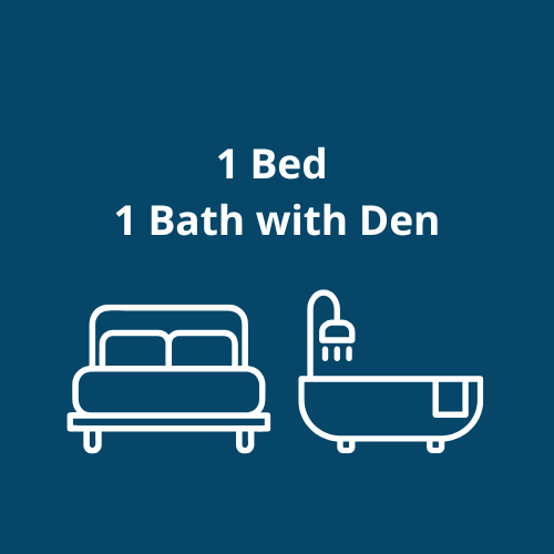 1 bed 1 bath w den